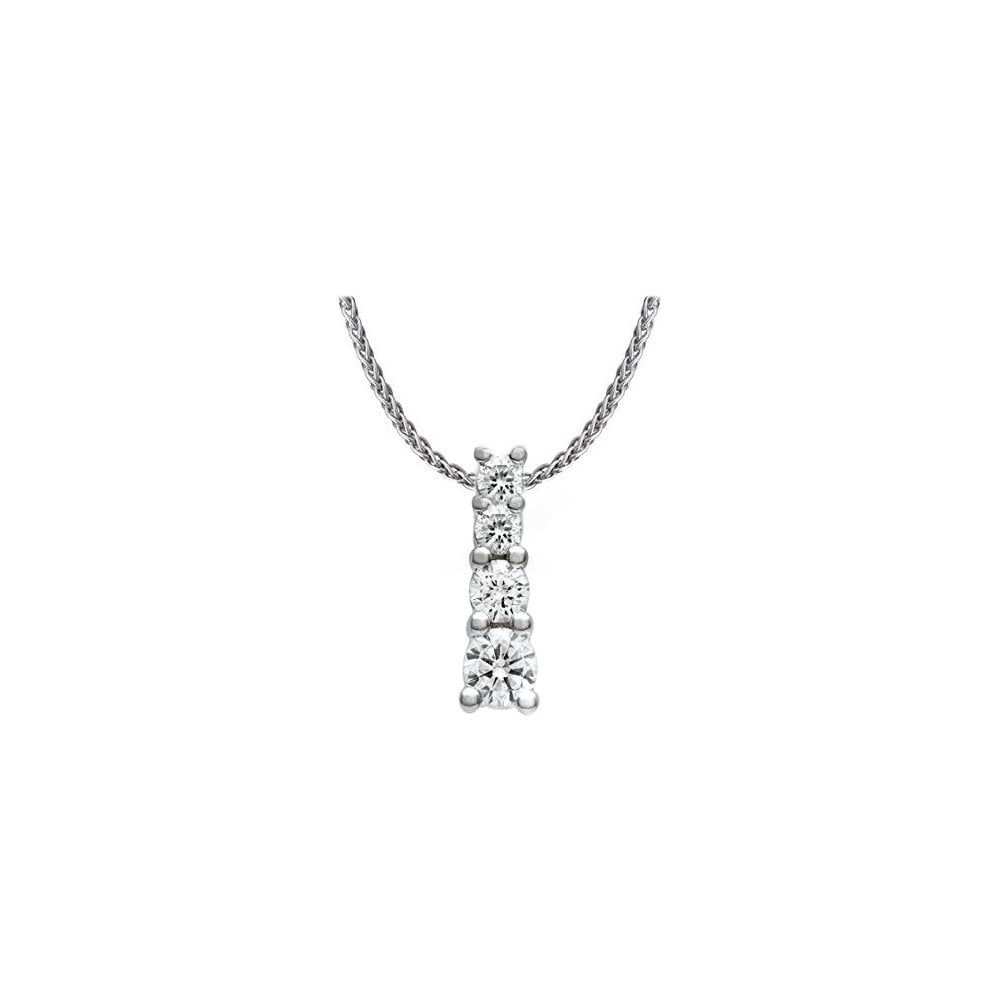 18ct white gold 1.01ct round brilliant cut diamond pendant