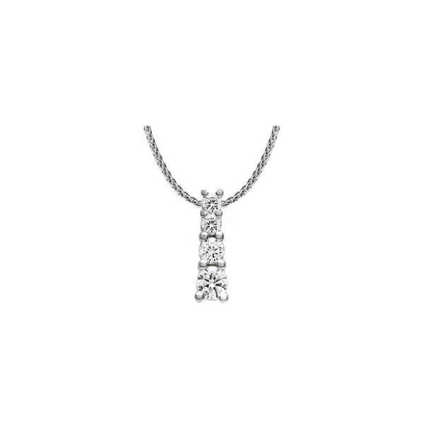 18ct white gold 1.01ct round brilliant cut diamond pendant