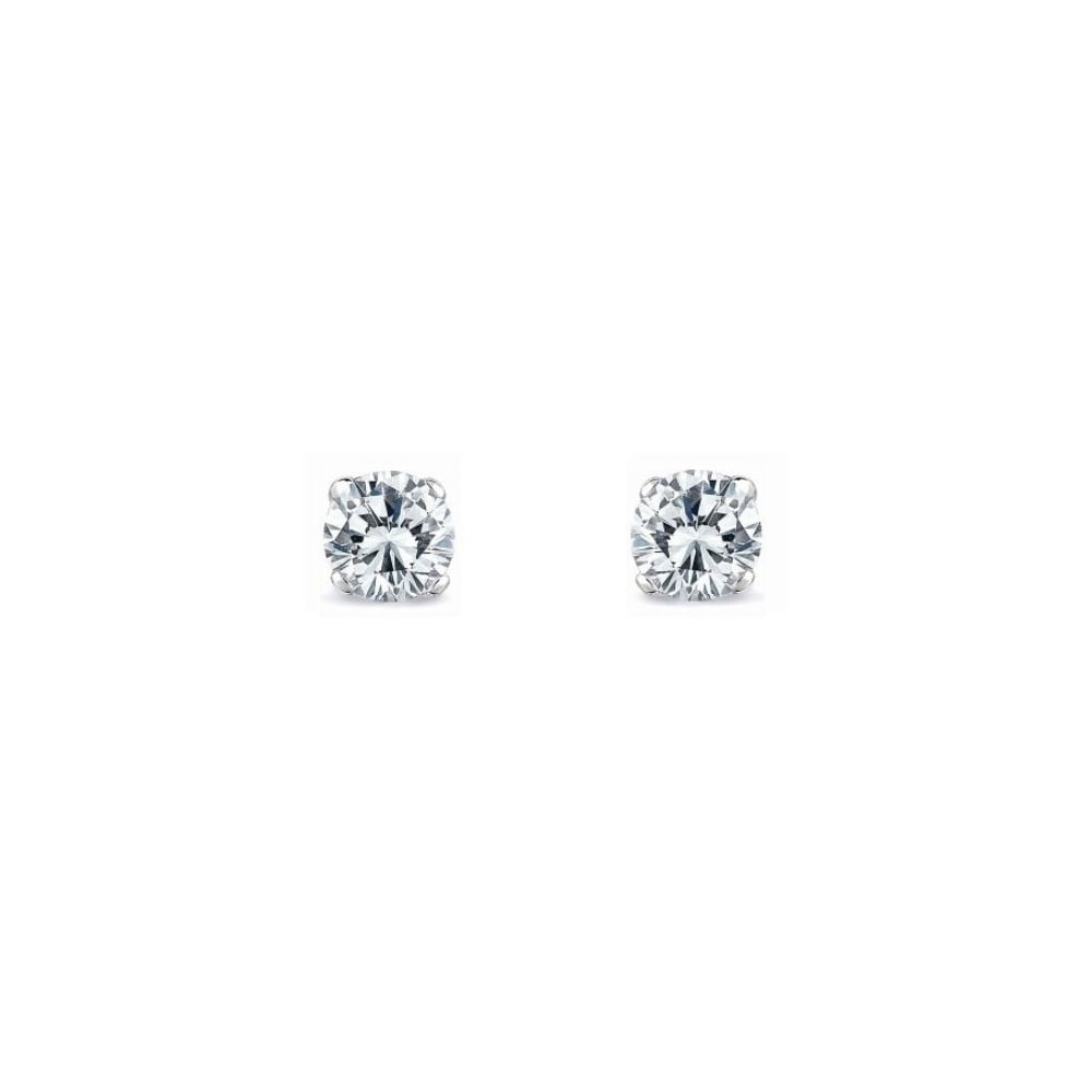 18ct white gold 0.69ct round brilliant cut diamond stud earrings
