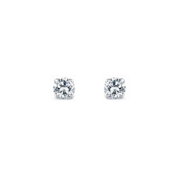 18ct white gold 0.74ct round brilliant cut diamond stud earrings