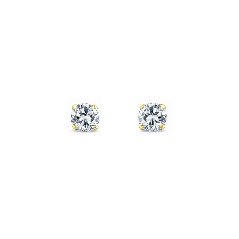 18ct yellow gold 0.82ct round brilliant diamond stud earrings