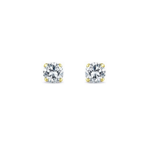 18ct yellow gold 1.00ct round brilliant diamond stud earrings