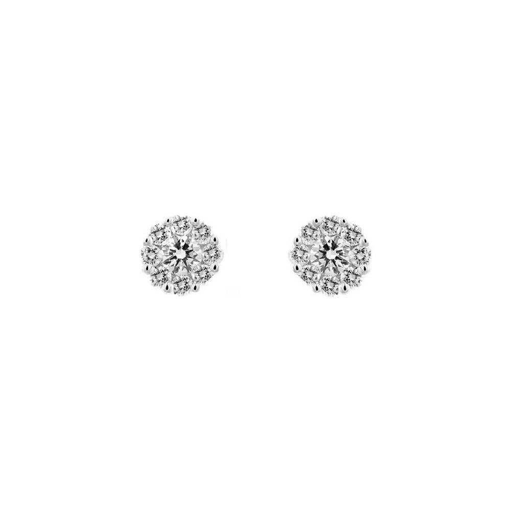 Platinum 1.82ct invisible set diamond cluster stud earrings