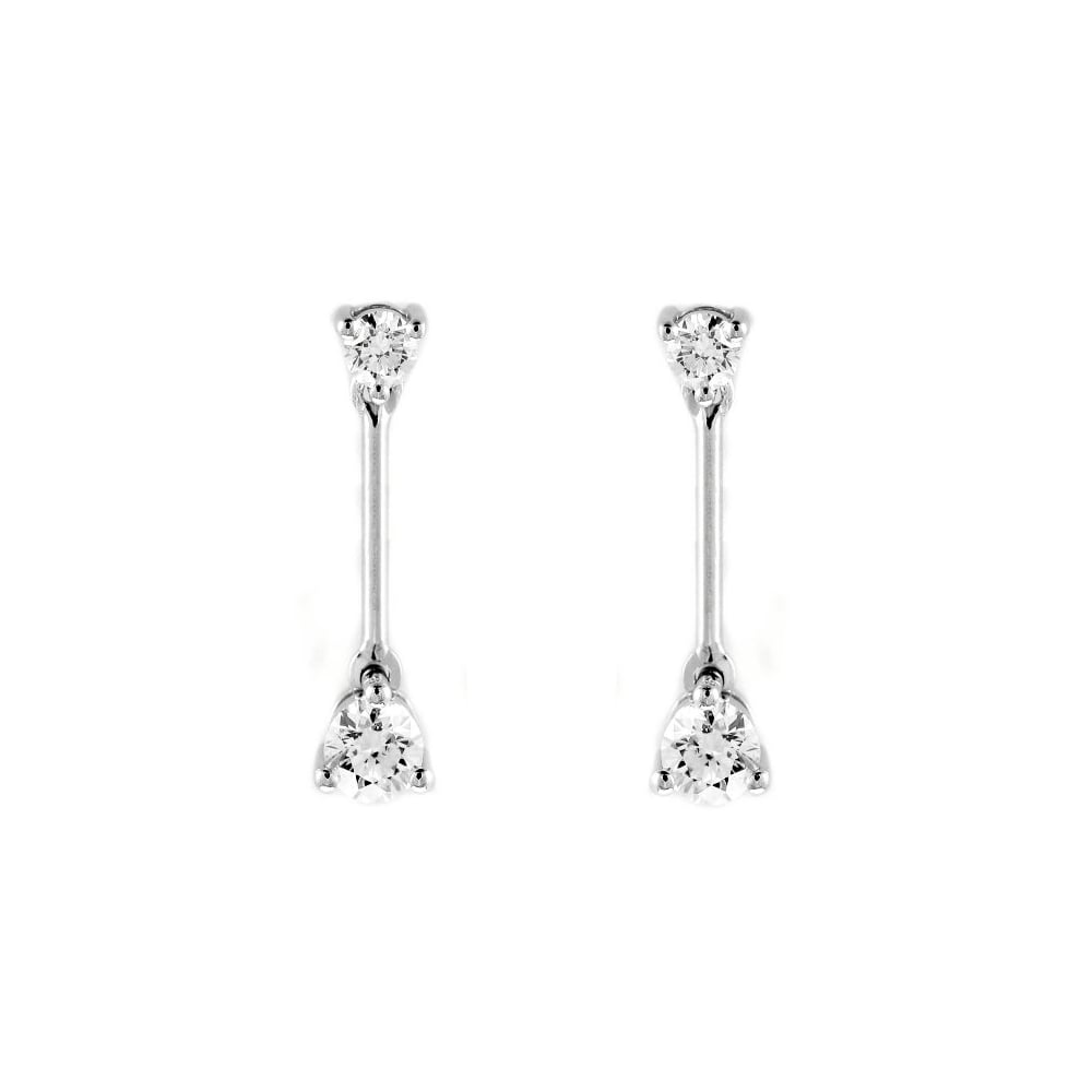 18ct white gold 1.55ct D VS2 round diamond drop earrings