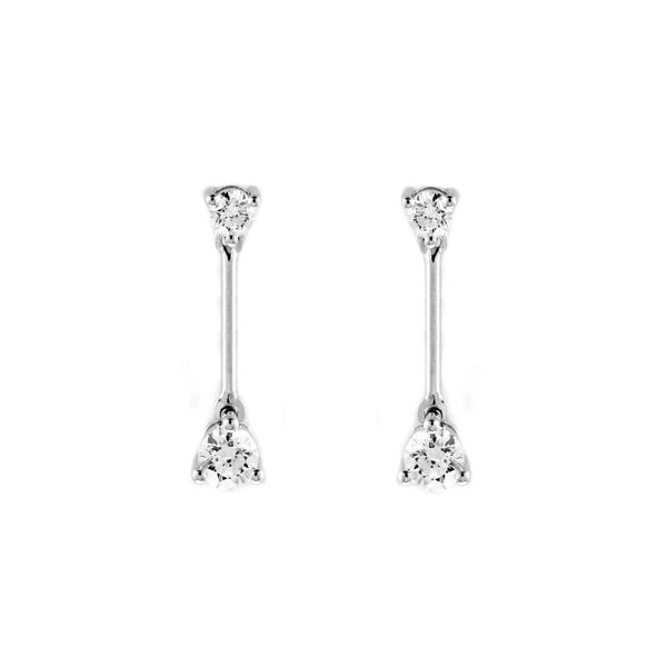 18ct white gold 1.55ct D VS2 round diamond drop earrings