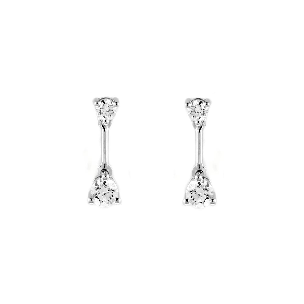 Platinum 0.84ct D VS1 GIA round brilliant diamond drop earrings