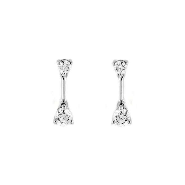 Platinum 0.84ct D VS1 GIA round brilliant diamond drop earrings