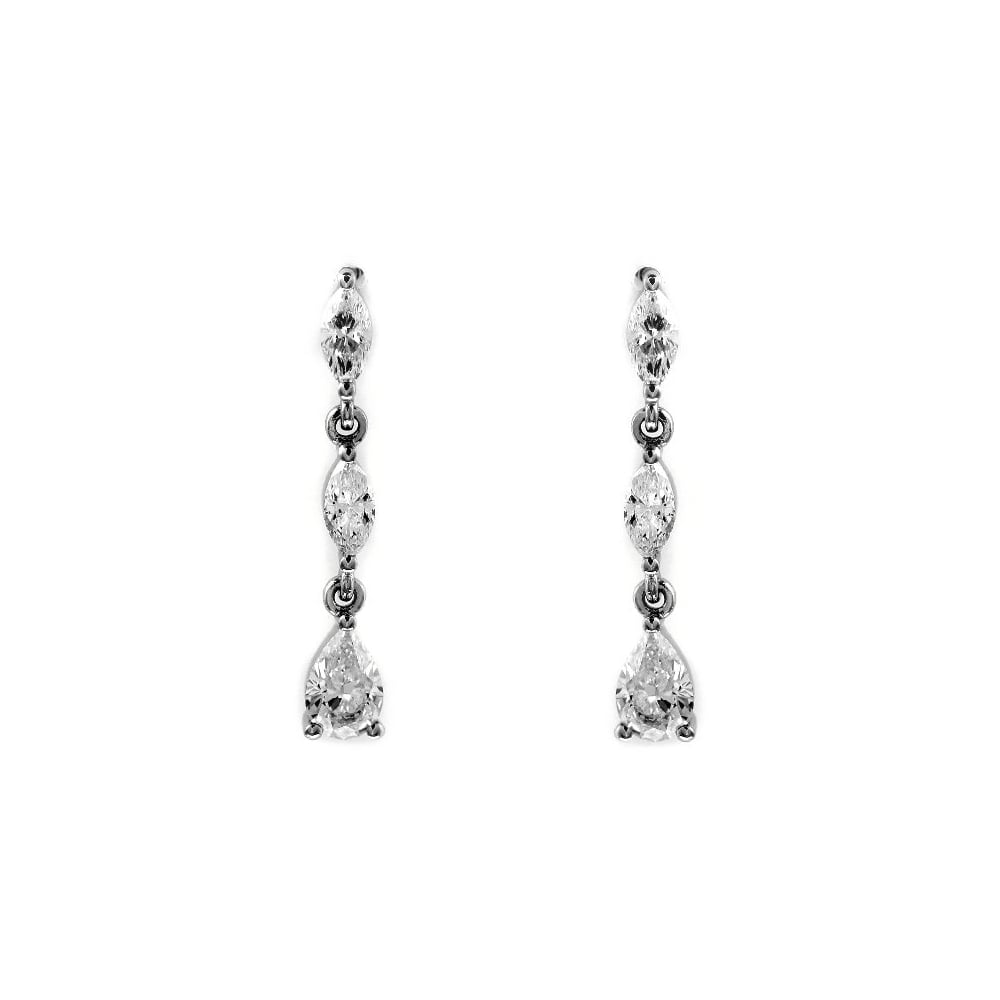 Platinum 1.80ct pear & marquise D VS1 EGL diamond earrings