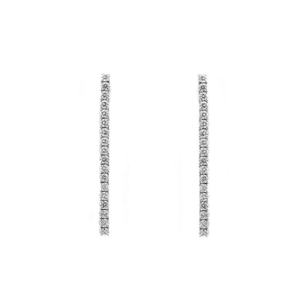 18ct white gold 2.40ct round brilliant cut diamond drop earrings