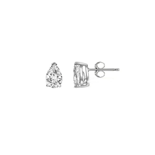 Platinum 0.72ct F VS2 GIA pear cut diamond stud earrings