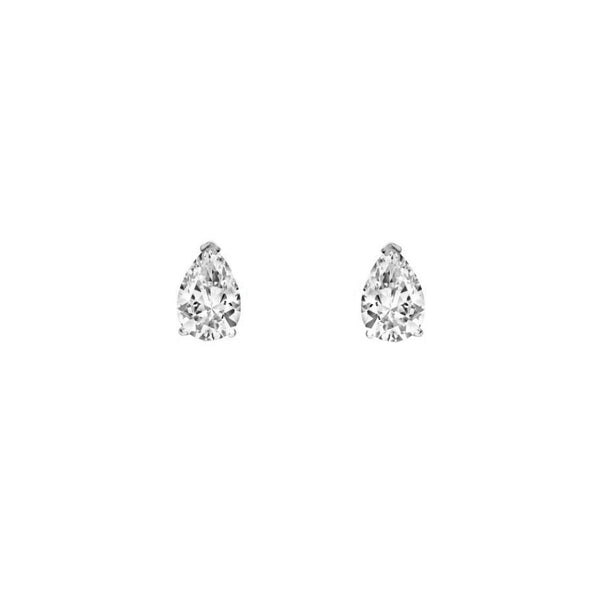 Platinum 1.00ct F VVS2 GIA pear diamond stud earrings