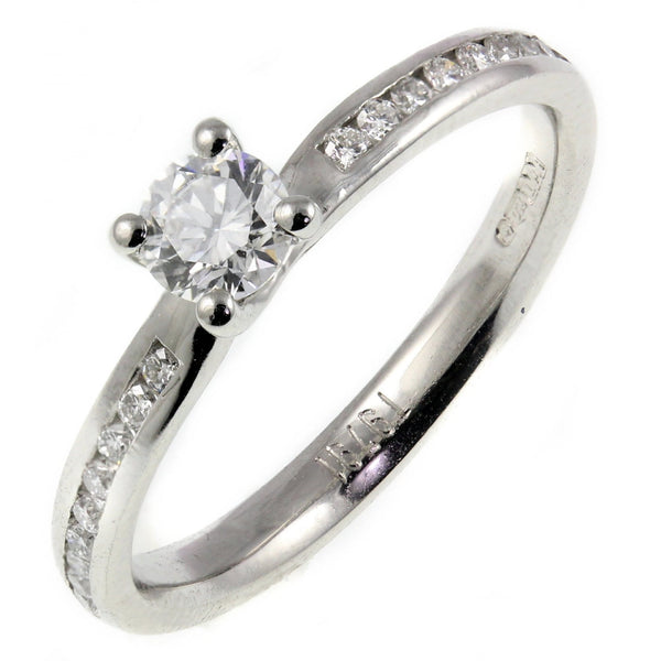 Platinum 0.31ct D VVS2 GIA round brilliant cut diamond ring
