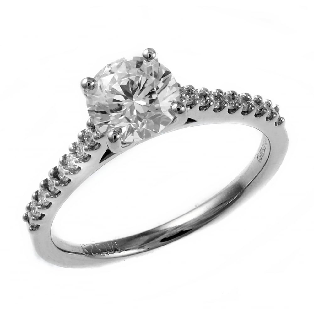 Platinum 0.72ct E VS2 GIA round brilliant cut diamond ring