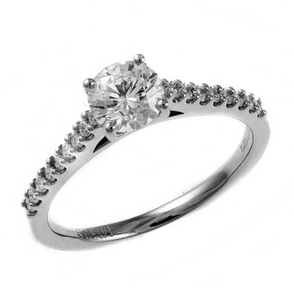 Platinum 0.50ct F VS2 GIA round brilliant cut diamond ring