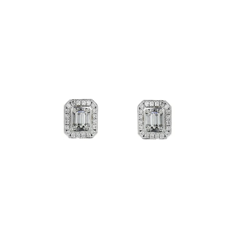 Platinum 0.44ct Art Deco style diamond cluster earrings