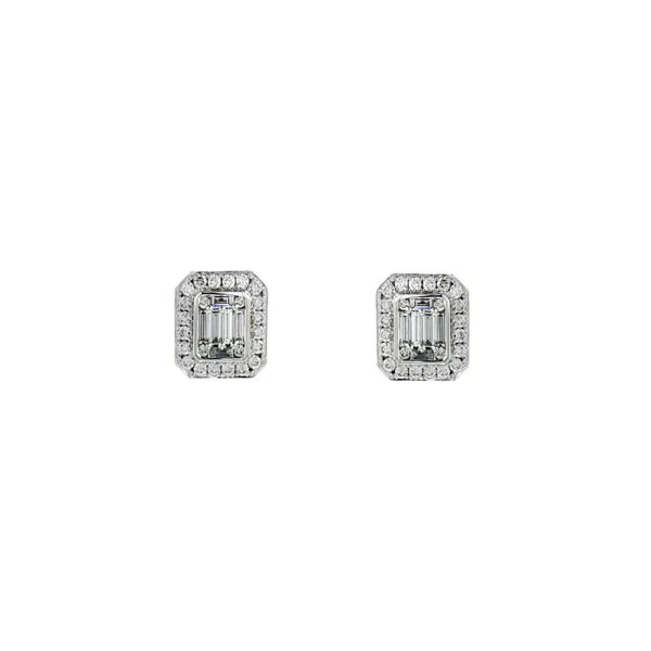 Platinum 0.44ct Art Deco style diamond cluster earrings