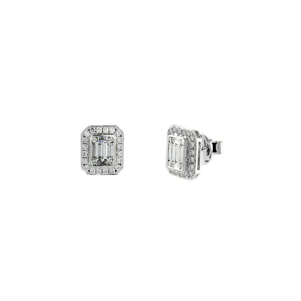 Platinum 0.44ct Art Deco style diamond cluster earrings