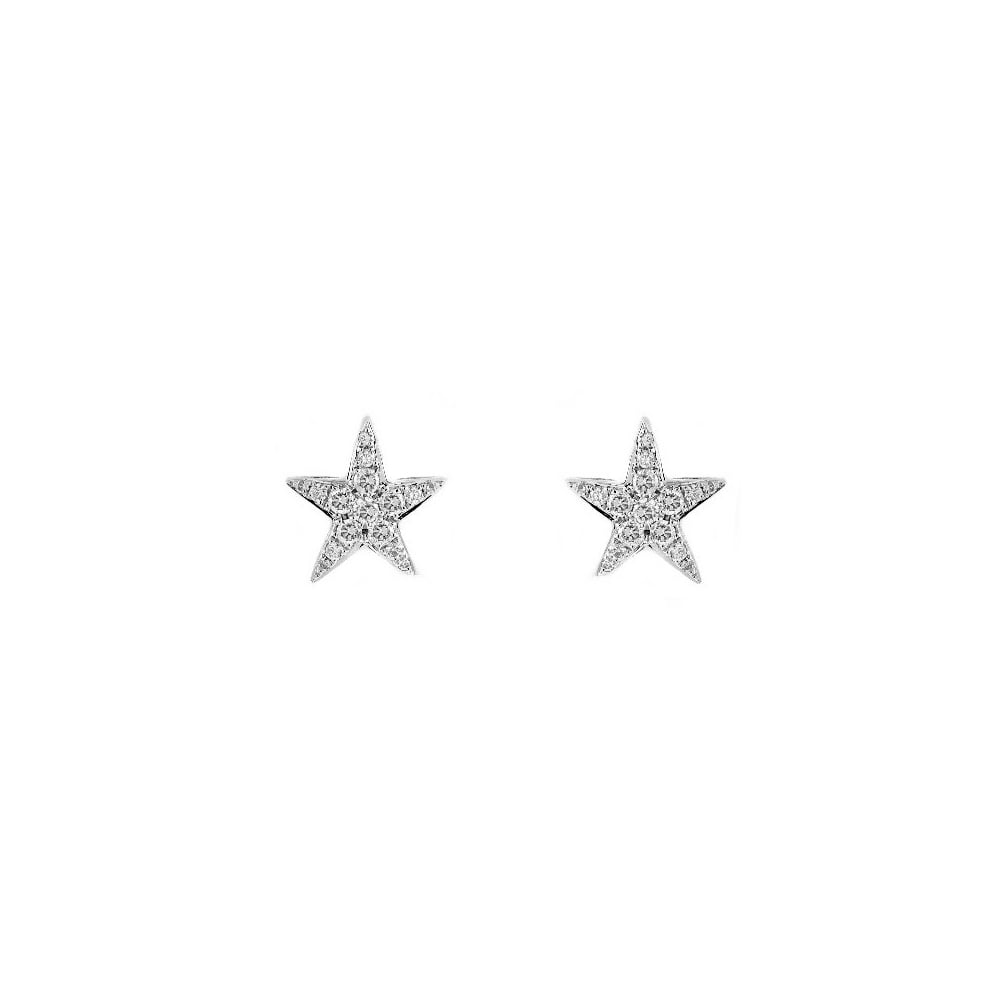 18ct white gold 0.45ct diamond star shaped stud earrings