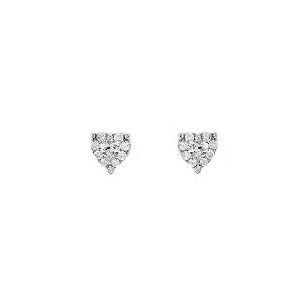 18ct white gold 0.70ct round brilliant & heart diamond earrings