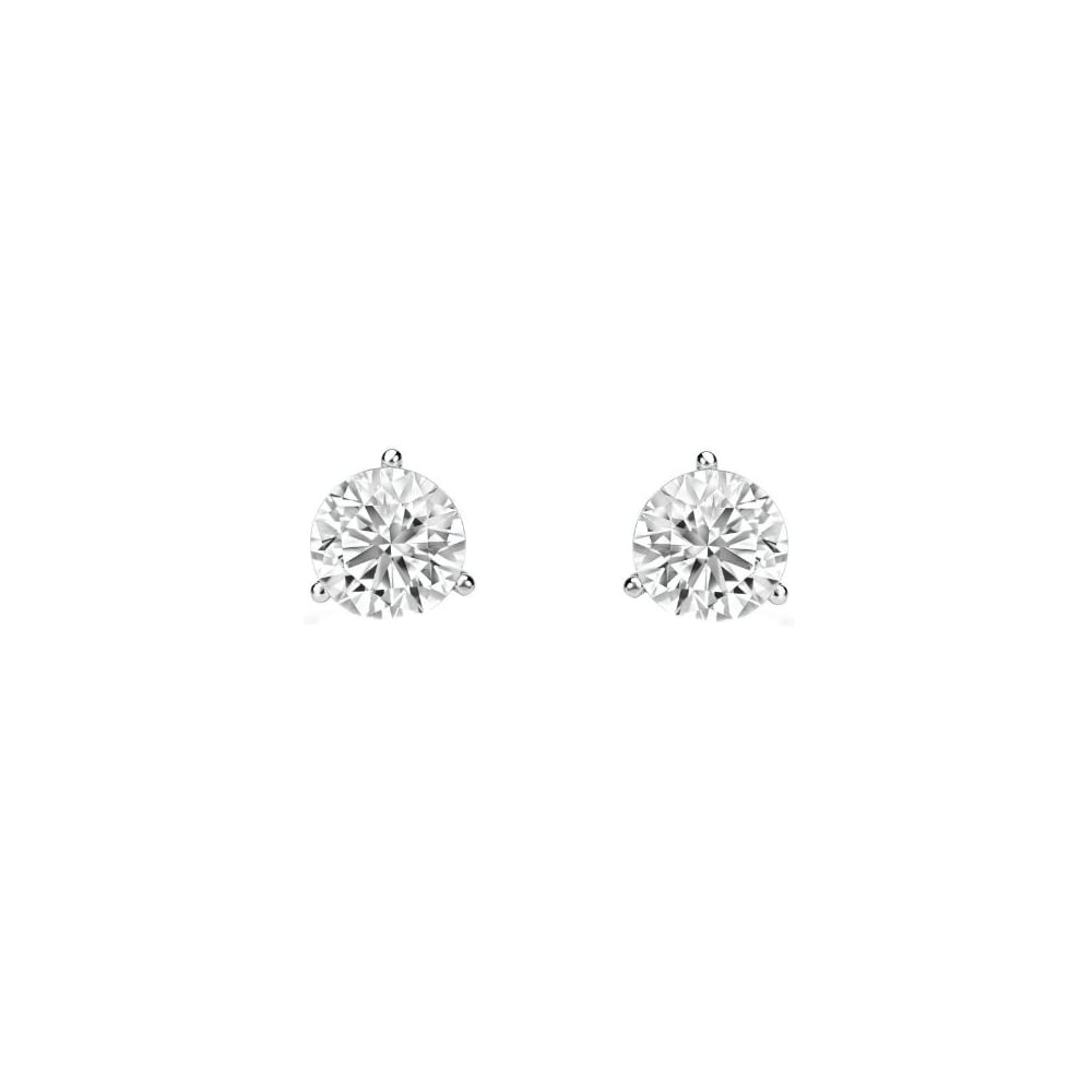 18ct white gold 0.93ct round brilliant cut diamond stud earrings