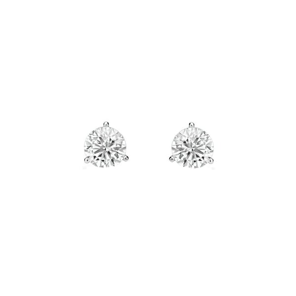 18ct white gold 0.93ct round brilliant cut diamond stud earrings