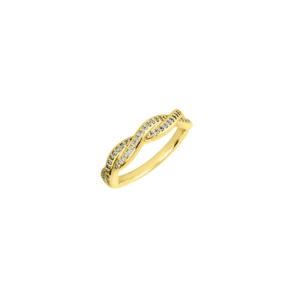 18ct yellow gold 0.23ct round brilliant cut diamond twist ring