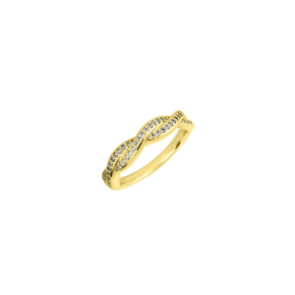18ct yellow gold 0.23ct round brilliant cut diamond twist ring