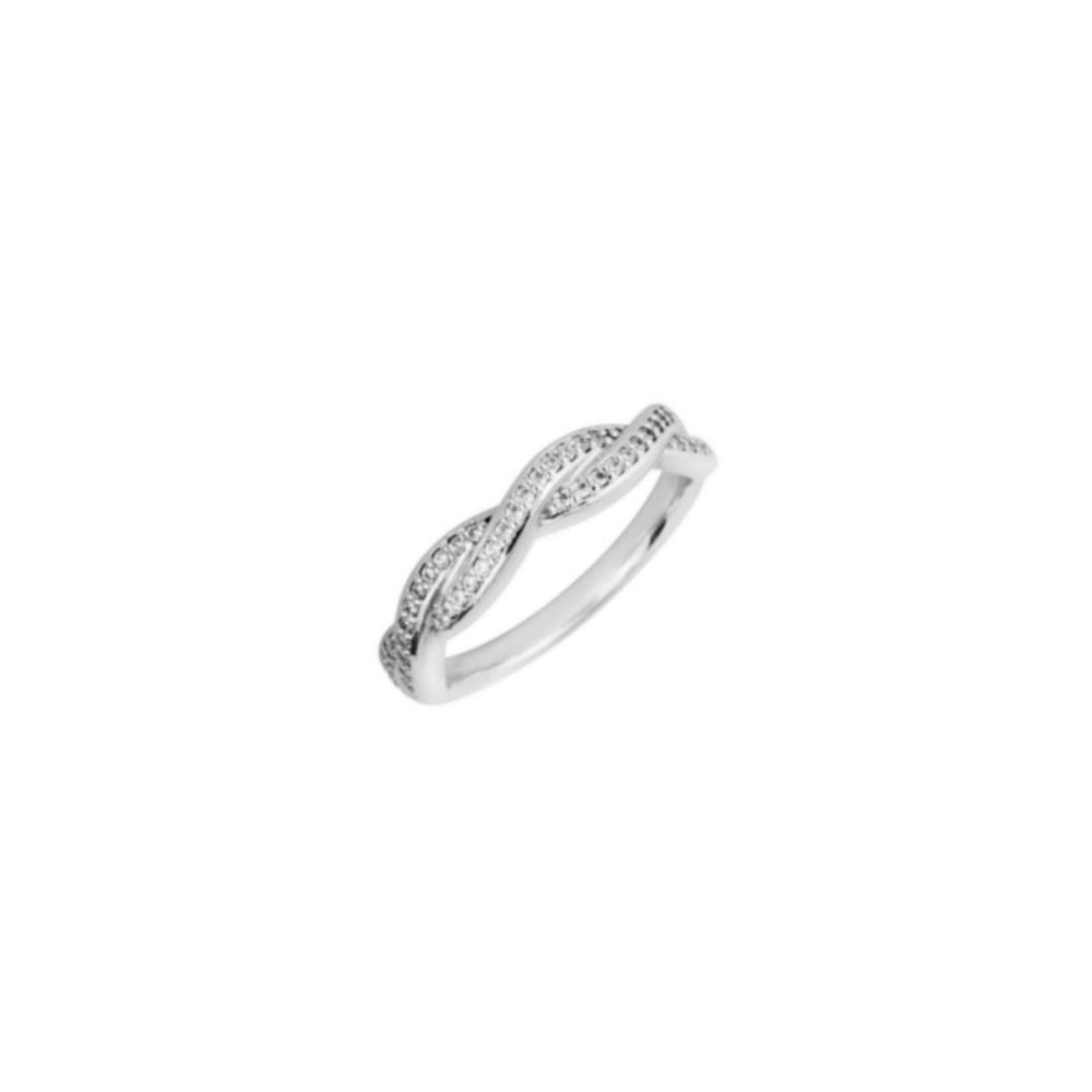 Platinum 0.23ct round brilliant cut diamond twist ring