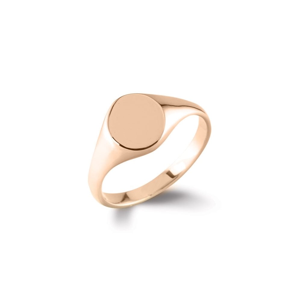 9ct rose gold 11mm x 11mm round signet ring