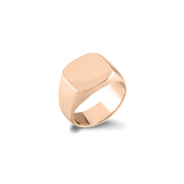 9ct rose gold 13mm x 12mm cushion signet ring
