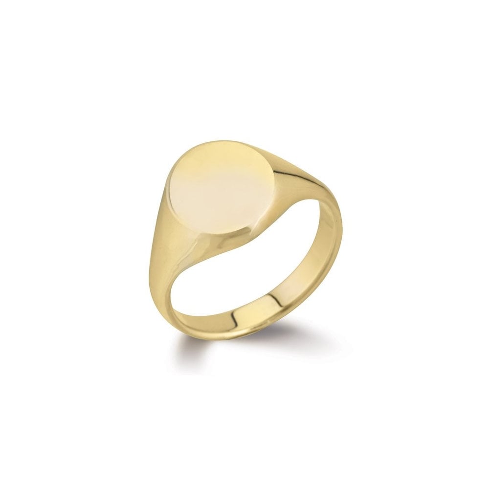 18ct yellow gold 15mm x 12mm oval signet ring