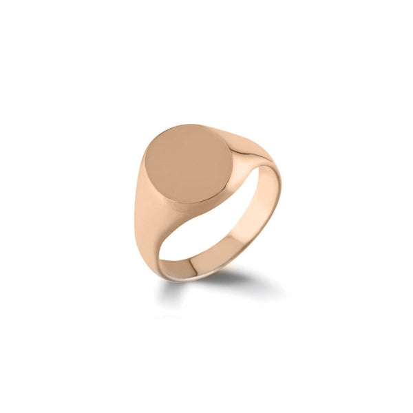 9ct rose gold 15mm x 12mm oval signet ring