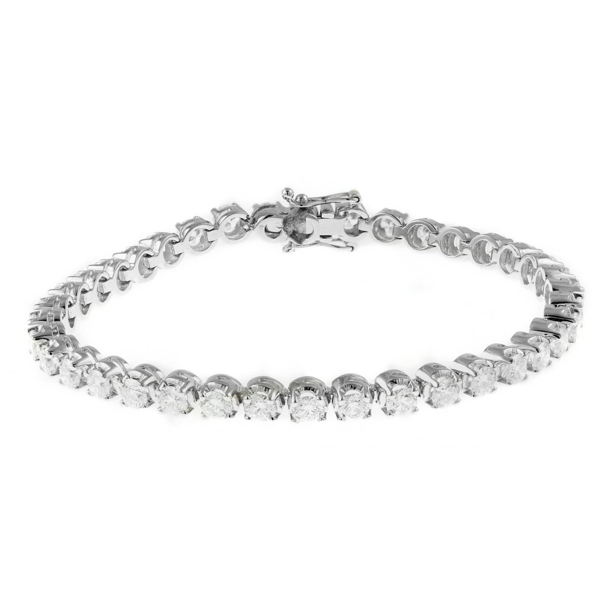 18ct white gold 14.76ct F VS2 diamond tennis bracelet