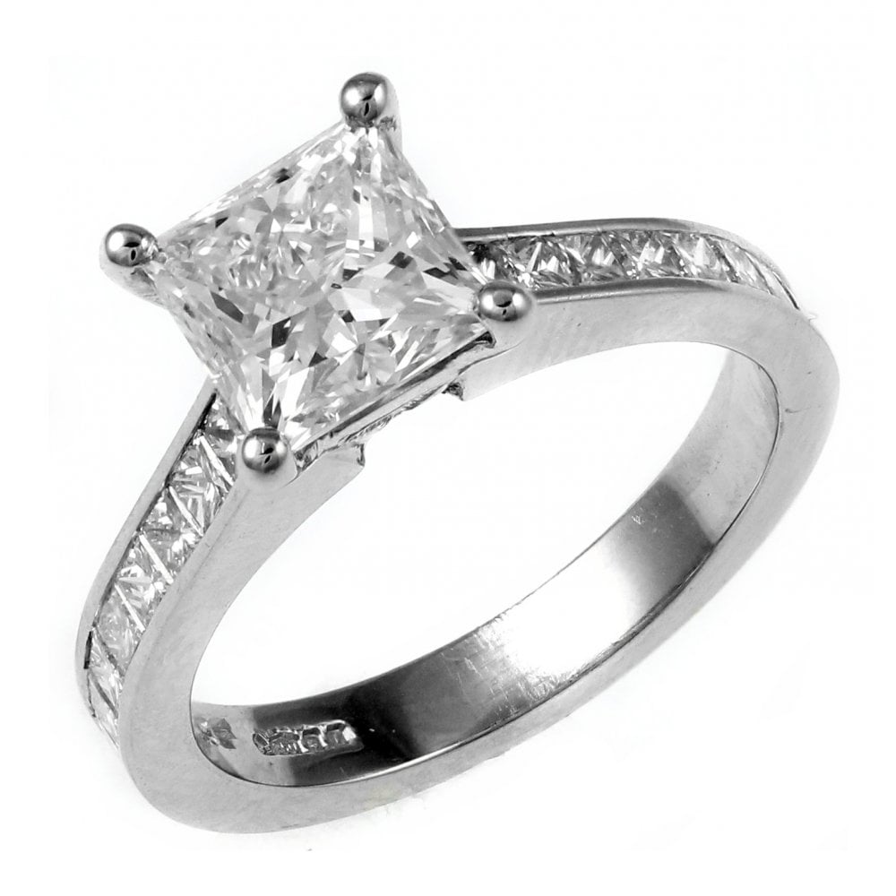 Platinum 1.50ct F SI1 GIA princess cut diamond ring