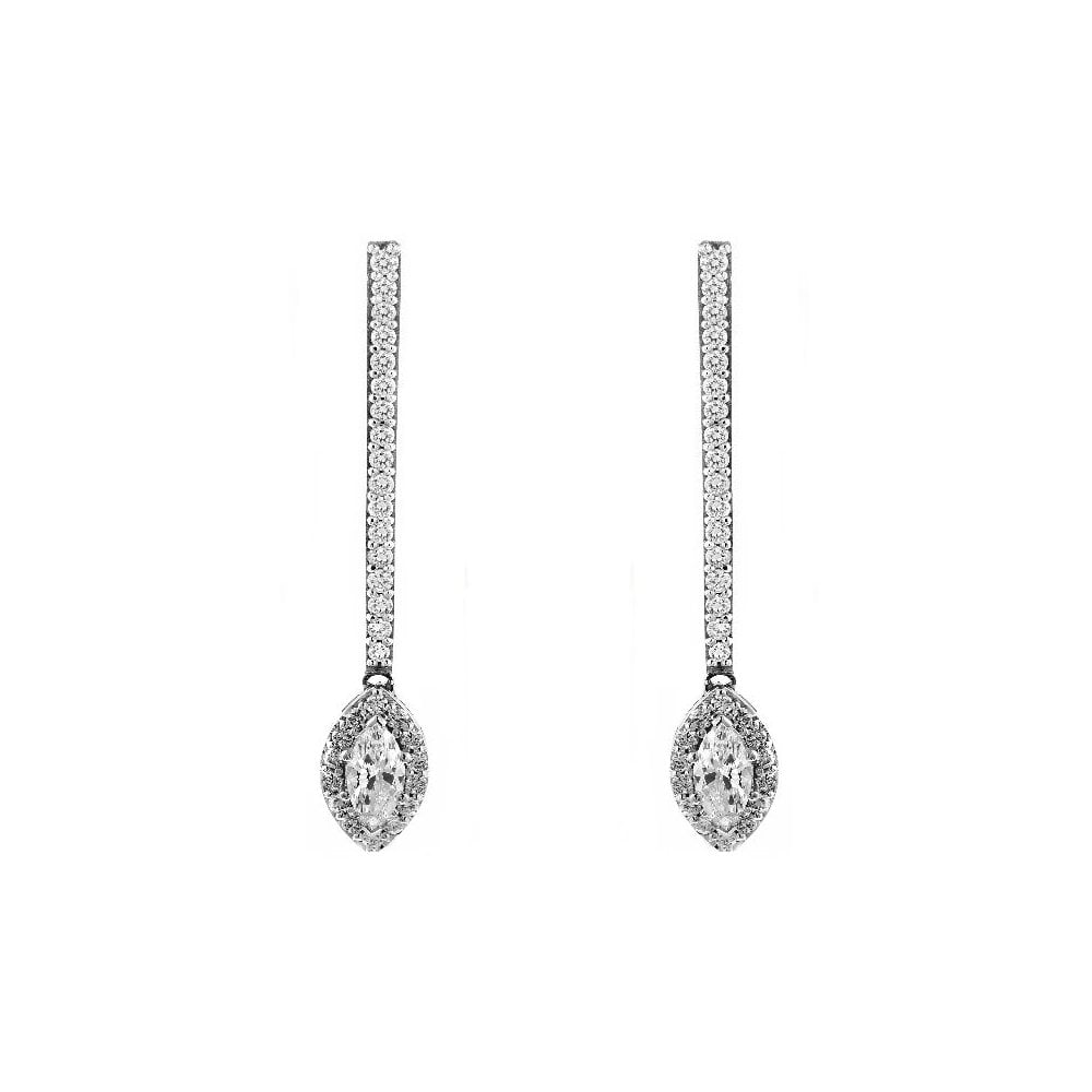 18ct white gold 1.91ct D VS2 EGL marquise diamond drop earrings
