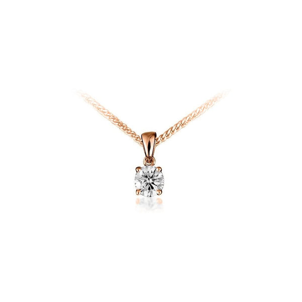 18ct rose gold 1.02ct round brilliant cut diamond pendant
