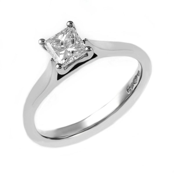 Platinum 0.56ct D IF GIA princess cut diamond ring