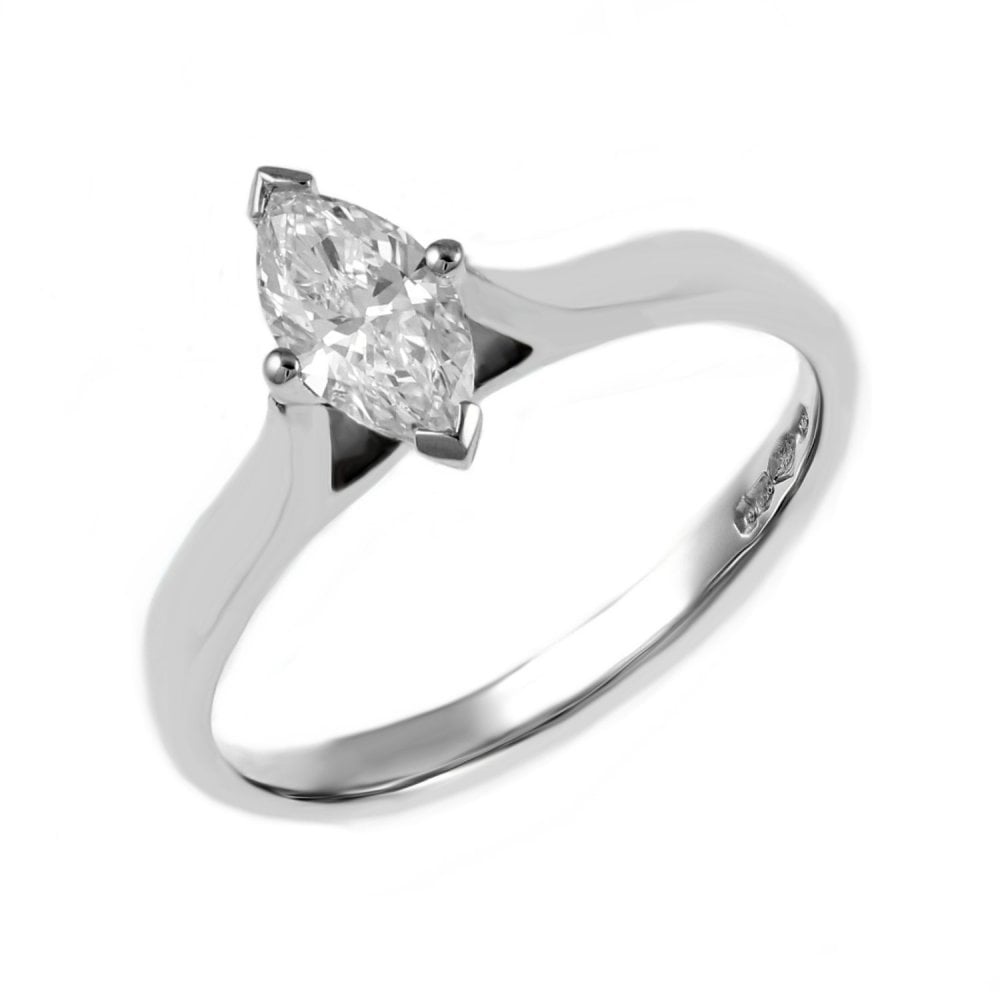 Platinum 0.51ct D IF GIA marquise diamond ring