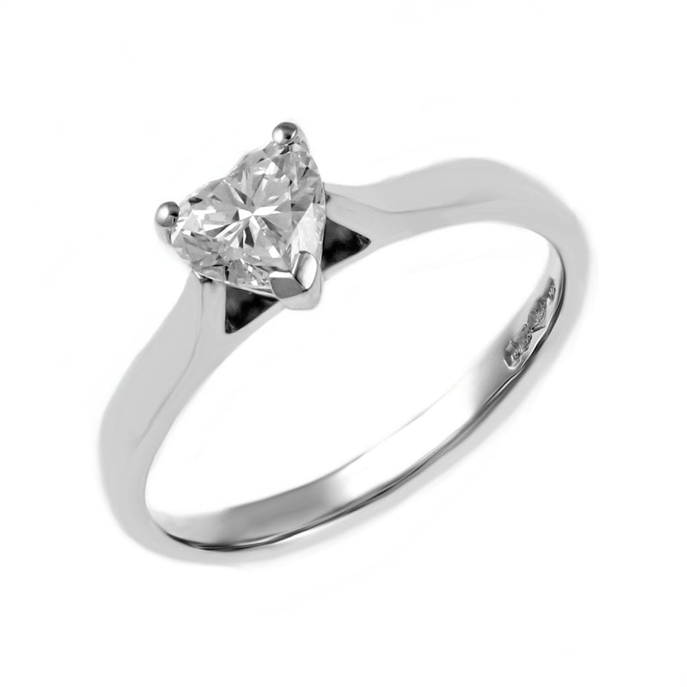 Platinum 0.65ct D VS2 GIA heart diamond ring