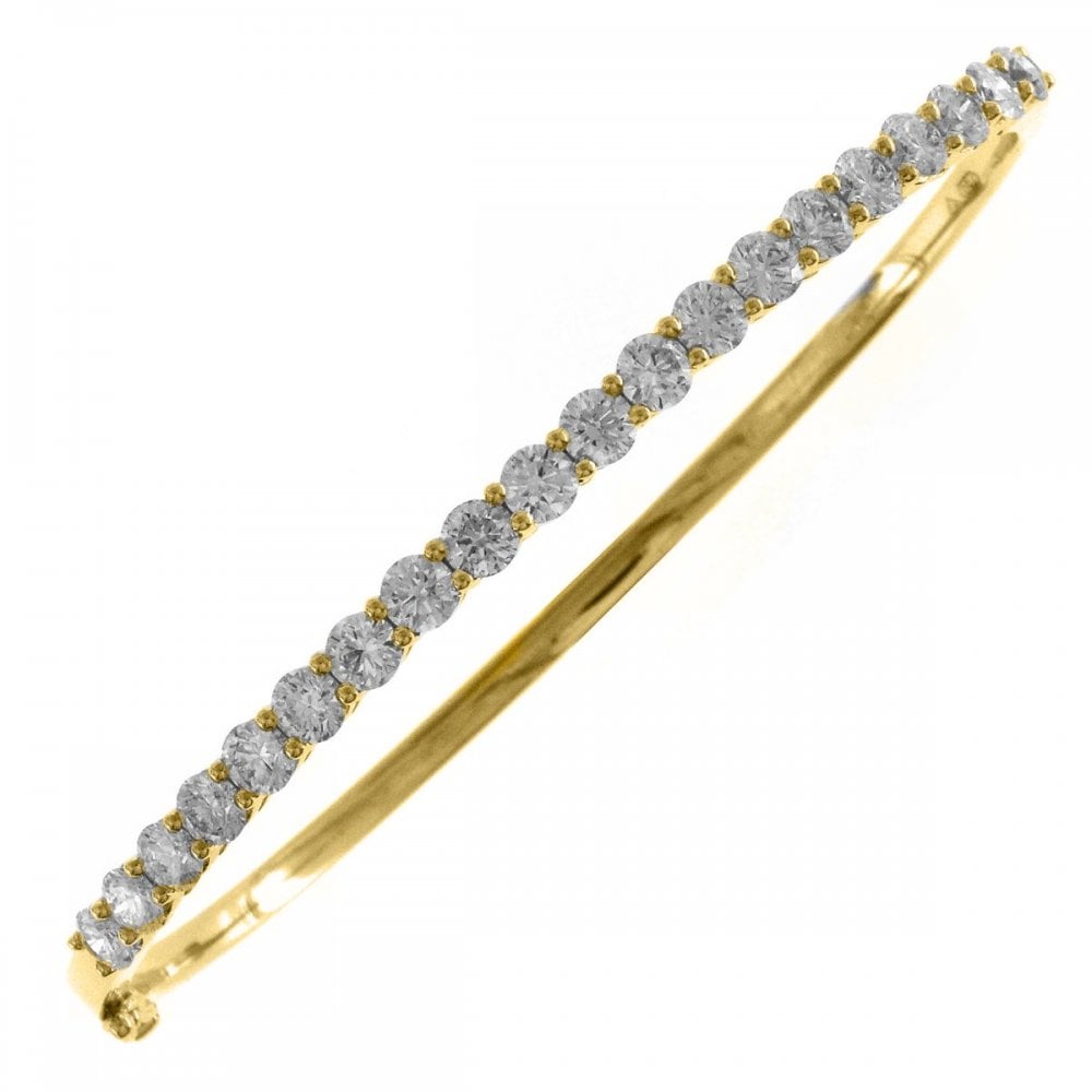 18ct yellow gold 3.09ct round brilliant cut diamond bangle