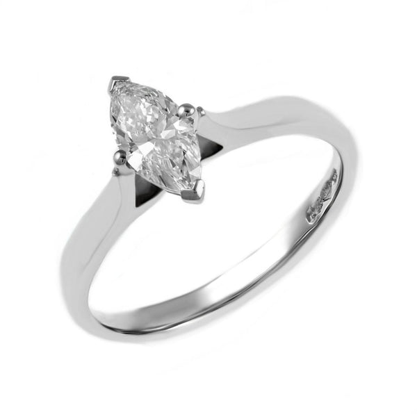 Platinum 0.74ct D IF GIA marquise diamond ring