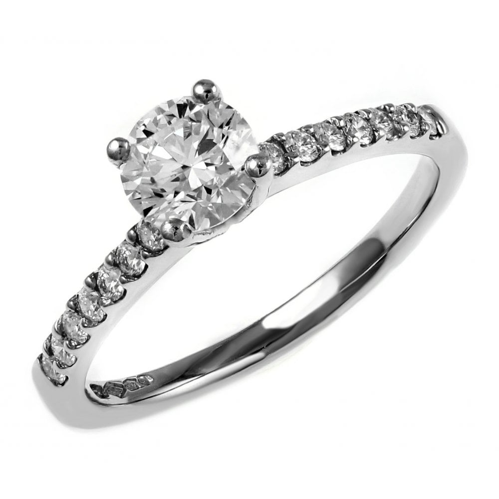 Platinum 0.70ct D VS2 GIA round brilliant cut diamond ring