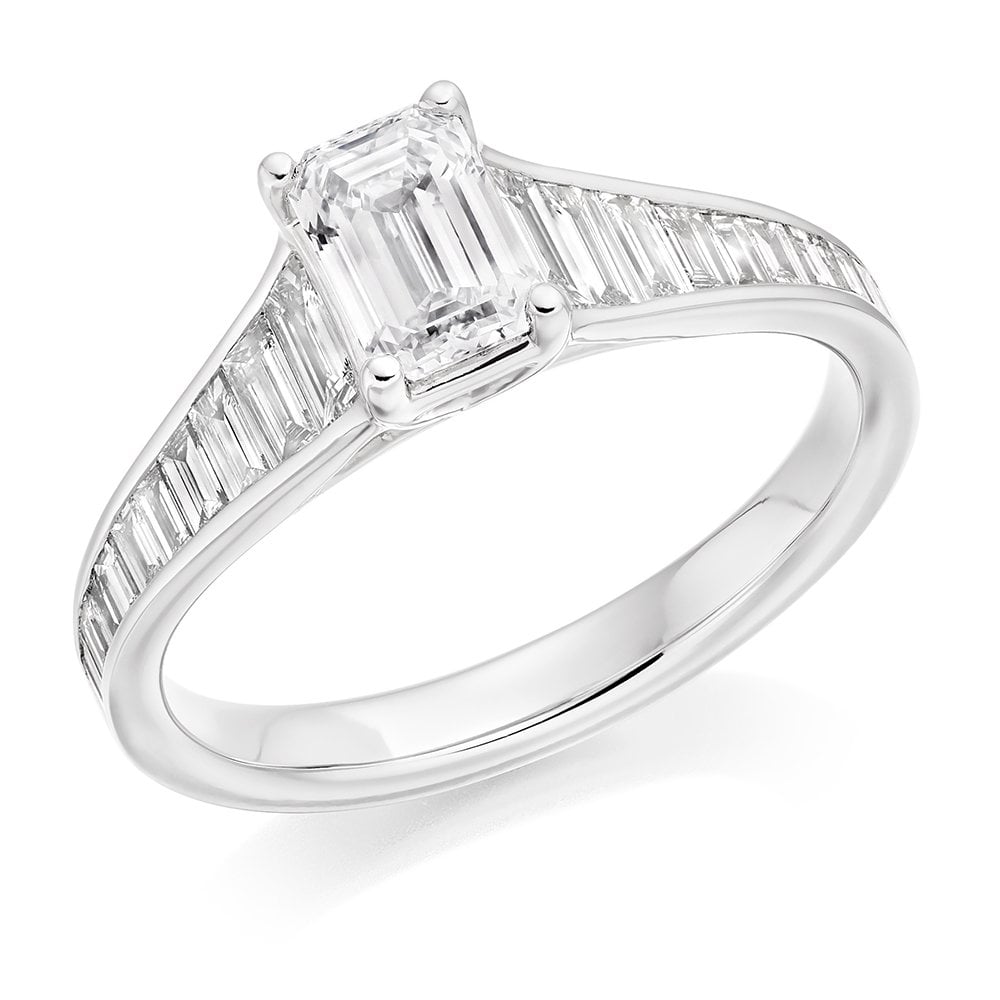 Platinum 0.71ct G VVS1 GIA emerald cut diamond ring