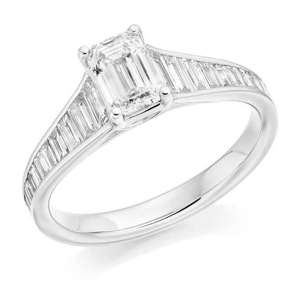 Platinum 0.71ct G VVS1 GIA emerald cut diamond ring