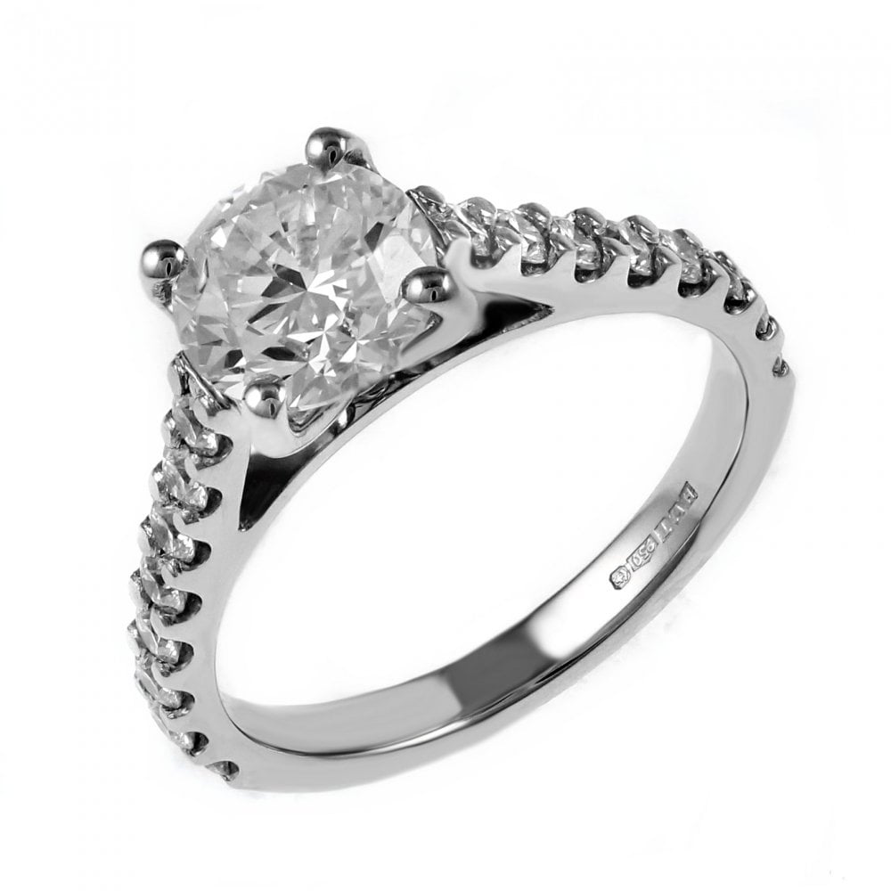 Platinum 1.51ct E SI1 GIA round brillant diamond ring