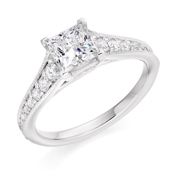 Platinum 1.01ct G VS1 GIA princess cut diamond ring