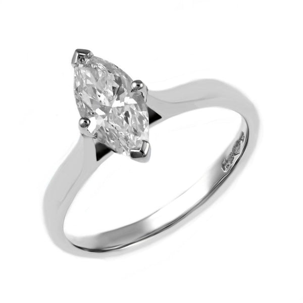 Platinum 1.50ct D VS2 GIA marquise cut diamond ring