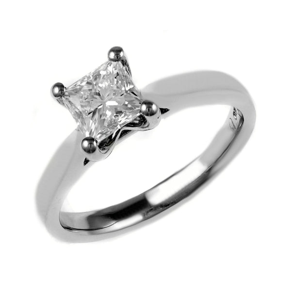 Platinum 0.50ct D VS1 IDRC princess cut diamond ring