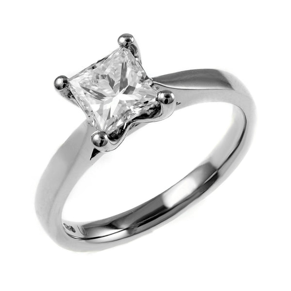 Platinum 1.51ct D VS2 EGL princess cut diamond ring