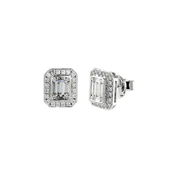 Platinum 0.71ct Art Deco style diamond cluster earrings